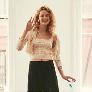 J Crew NWOT SET Supersoft Cable Sweater & Tank Set